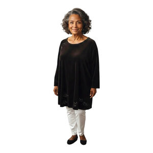 Rare Vintage Disney Store Mickey Mouse Velvet Tunic Top XL Black